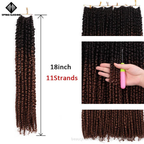 Factory Wholesale Price 18/24 inch Ombre Prelooped Synthetic Long Soft PreTwist Passion Twist Water Wave Crochet Braid Hair